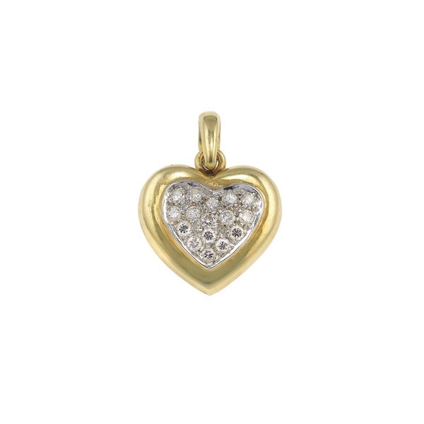 Diamond and gold pendant