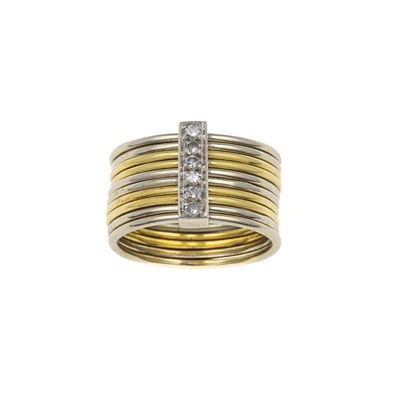 Anello a Fascia Mobile con Piccoli Diamanti