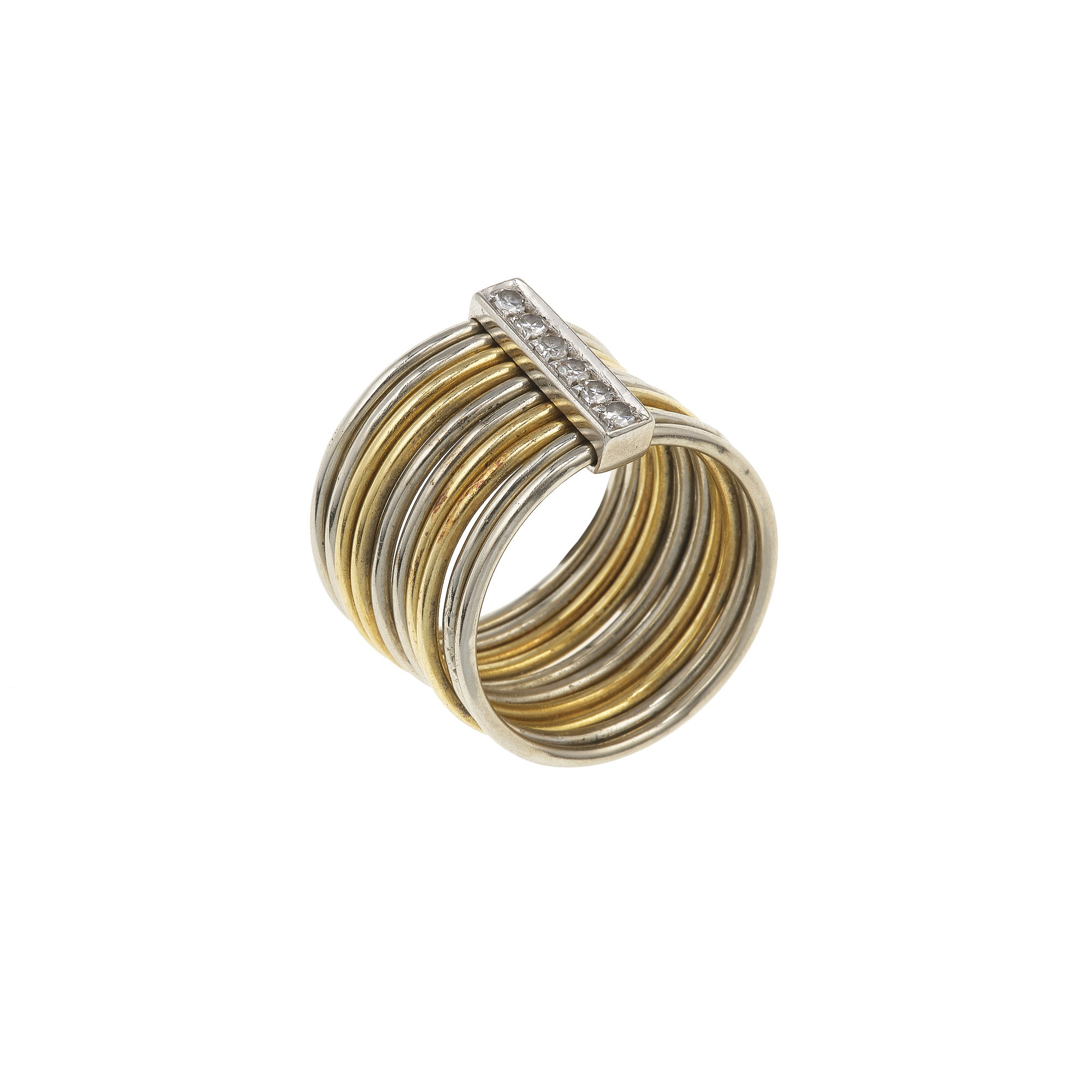 Anello a Fascia Mobile con Piccoli Diamanti