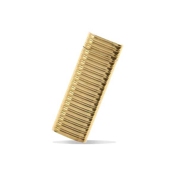 Gold plated lighter. Signed and numbered Cartier Paris F62646
