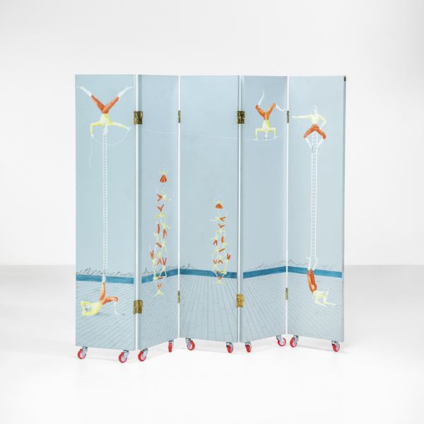 Raro paravento Acrobati