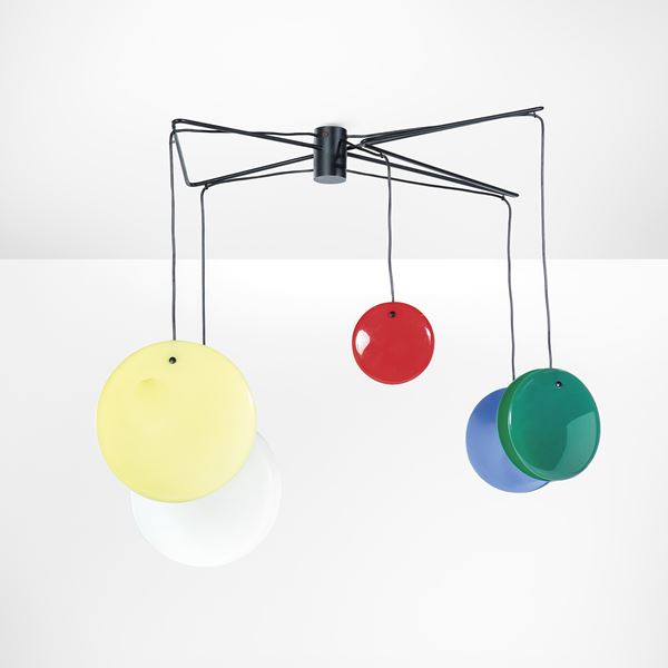 Rara lampada a sospensione mod. 2072 Jo-Jo.