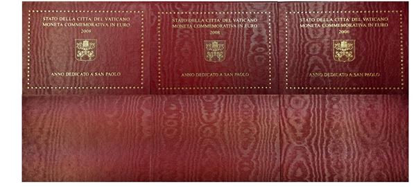 Vaticano 2008 - 3 monete da 2 Euro commemorativi FdC.