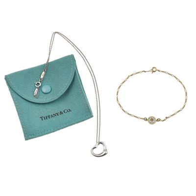 Lotto Composto da Pendente "open Heart" Elsa Peretti, Tiffany&co. ed un Braccialetto Merù