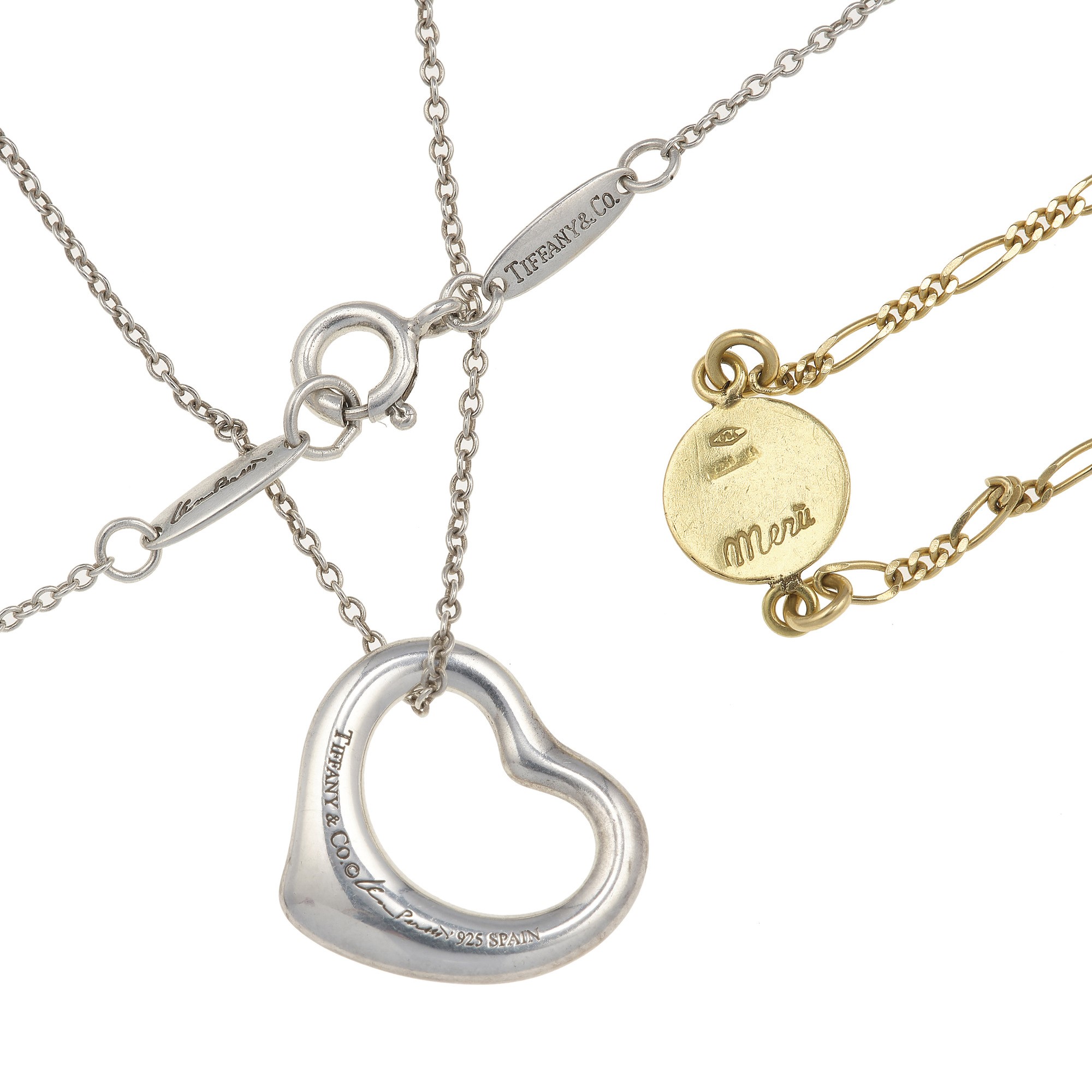 Lotto Composto da Pendente "open Heart" Elsa Peretti, Tiffany&co. ed un Braccialetto Merù