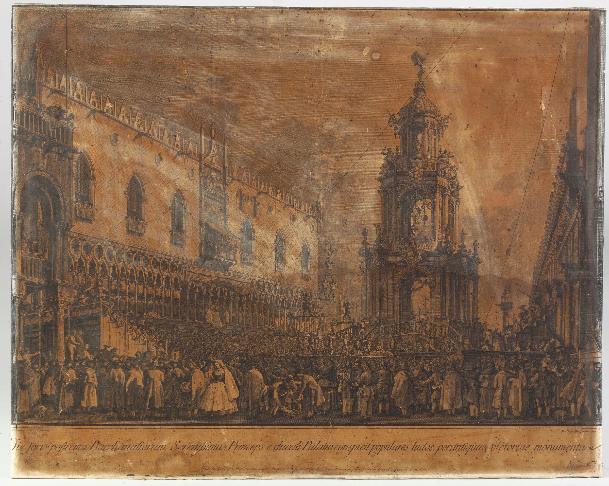 Brustolon Giovanni Battista (1718-1796)da Canal Giovanni Antonio Detto Canaletto (1697-1768) Sole...