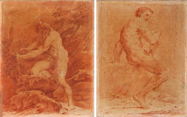 Scuola del XIX secolo Nudi virili