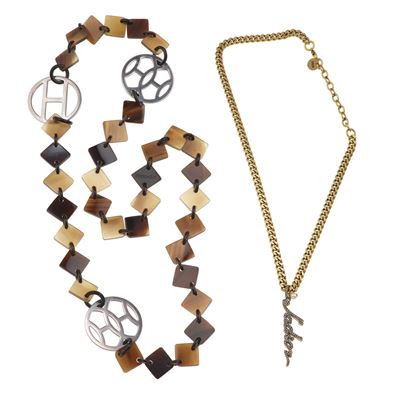 Catena Dior in Metallo Dorato e Sautoir Hermès con Inserti in Argento 925