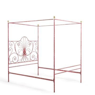Letto a Baldacchino in Ferro Battuto Laccato