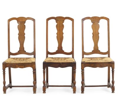 Tre Sedie in Legno in Stile Settecentesco. XIX Secolo