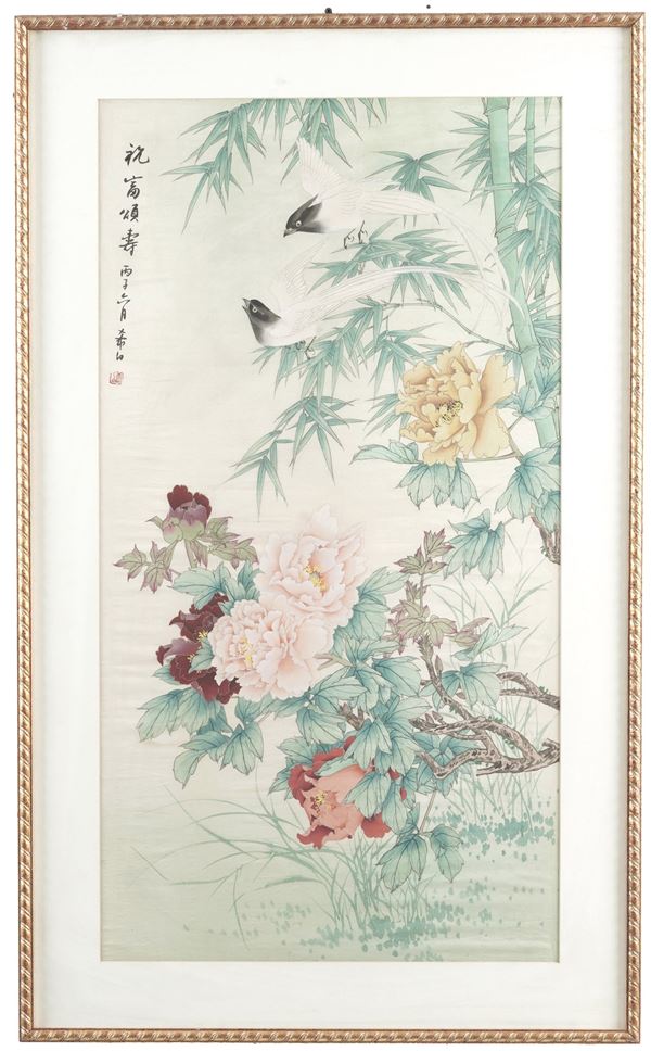 Pannello in cornice. Cina XX secolo