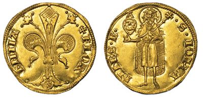 Firenze. Repubblica, 1189-1532. Fiorino Largo di II Tipo 1490 II Semestre.