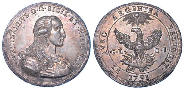 PALERMO. FERDINANDO III DI BORBONE, 1759-1816 Oncia da 30 Tarì 1791.