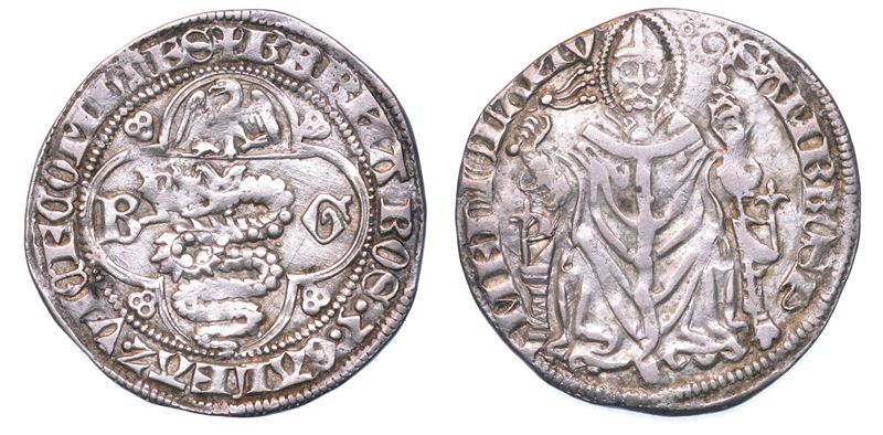 MILANO. BERNABO' e GALEAZZO VISCONTI, 1354-1378. Pegione o grosso.  - Asta Numismatica - I - Cambi Casa d'Aste