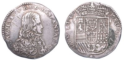 Milano. Carlo II D'asburgo, 1665-1700. Mezzo Filippo 1676.