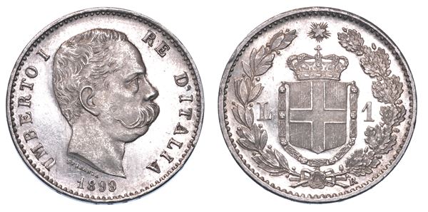 REGNO D'ITALIA. UMBERTO I DI SAVOIA, 1878-1900. Lira 1899. Roma.