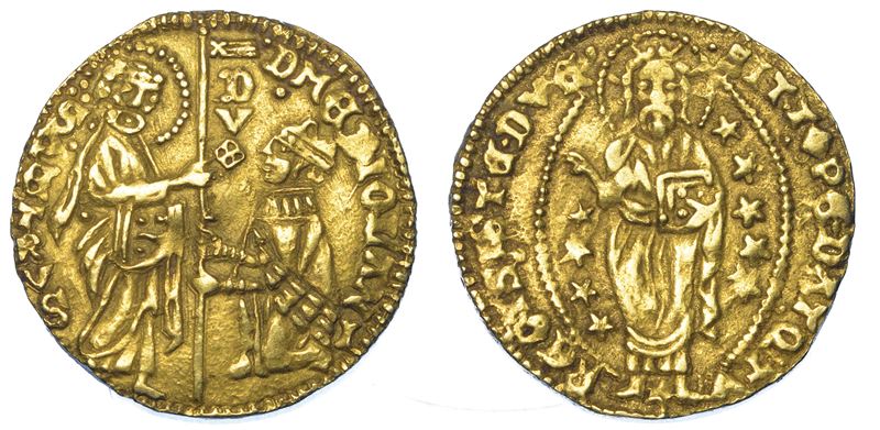 GENOVA COLONIE - CHIOS. FILIPPO MARIA VISCONTI, 1421-1435. Imitazione orientale del ducato veneziano.  - Asta Numismatica - I - Cambi Casa d'Aste