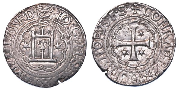 GENOVA. GIAN GALEAZZO MARIA SFORZA, 1488-1494. Testone da 20 soldi o lira.