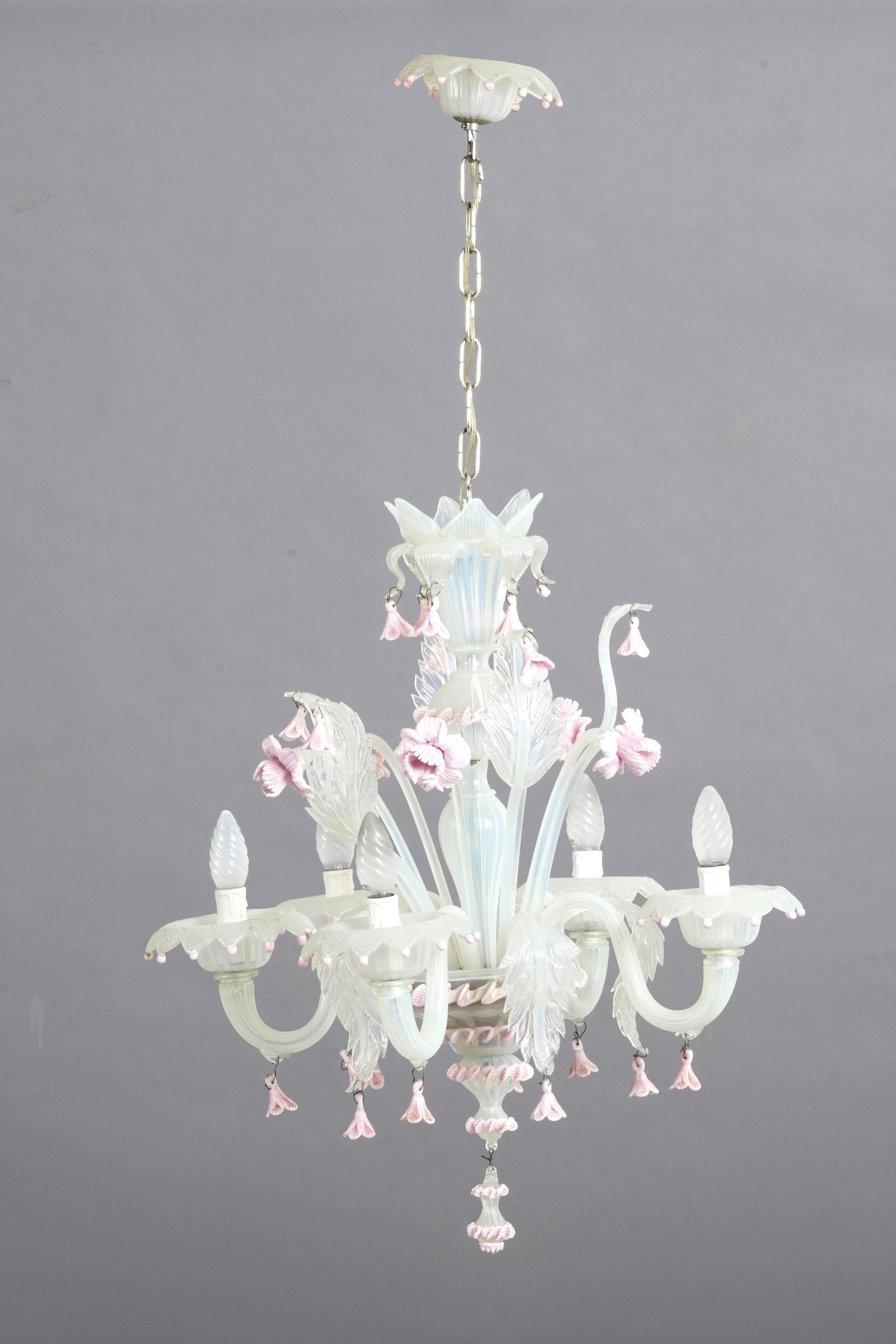 Lampadario in Vetro di Murano a Sei Luci. XX Secolo