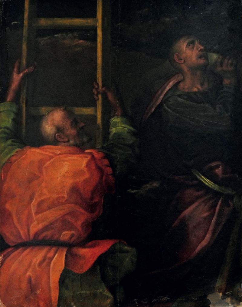 Artista manierista del XVI secolo Deposizione di Cristo dalla croce  - olio su tavola - Auction Old Masters Paintings - I - Cambi Casa d'Aste