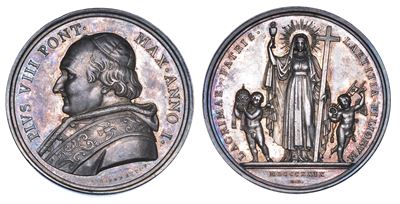 Stato Pontificio. Pio VIII (francesco Saverio Castiglioni), 1829-1830. Medaglia Annuale in Argent...