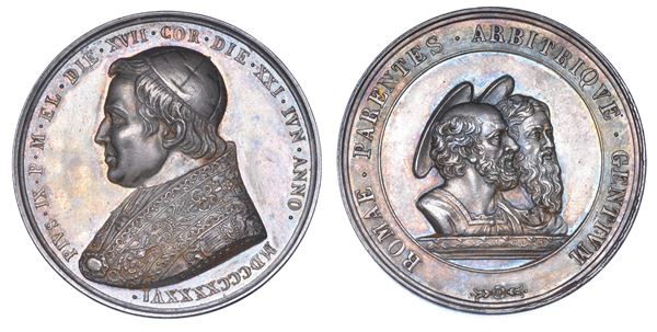 STATO PONTIFICIO. PIO IX (Giovanni Maria Mastai Ferretti), 1846-1878. Medaglia annuale in argento 1846/A. I. Celebrazione dei Santi Pietro e Paolo.