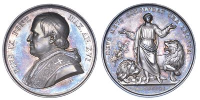 Stato Pontificio. Pio IX (giovanni Maria Mastai Ferretti), 1846-1878. Medaglia Annuale in Argento...
