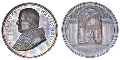 Stato Pontificio. Pio IX (giovanni Maria Mastai Ferretti), 1846-1878. Medaglia Annuale in Argento...
