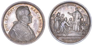 Roma. Pio X (giuseppe Melchiorre Sarto), 1903-1914. Medaglia Annuale in Argento 1907/a. V. Condan...