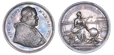 Roma. Pio X (giuseppe Melchiorre Sarto), 1903-1914. Medaglia Annuale in Argento 1910/a. VIII. Amp...