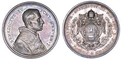 Roma. Benedetto XV (giacomo della Chiesa), 1914-1922. Medaglia Annuale in Argento 1914/a. I. Elez...