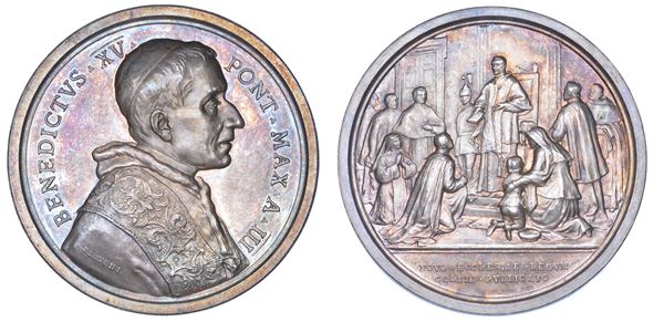 ROMA. BENEDETTO XV (Giacomo della Chiesa), 1914-1922. Medaglia annuale in argento 1917/A. III. Promulgazione del Codice di Diritto Canonico.
