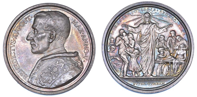 ROMA. BENEDETTO XV (Giacomo della Chiesa), 1914-1922. Medaglia annuale in argento 1919/A. V. La Chiesa Madre dei sofferenti.  - Auction Numismatics - Medals and popes - II - Cambi Casa d'Aste