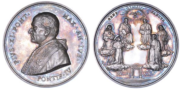 ROMA. PIO XI (Achille Ratti), 1922-1939. Medaglia annuale in argento 1925/A. IV (Giubilare). Canonizzazioni del 1925.