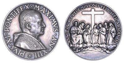 Vaticano. Pio XI (achille Ratti), 1922-1939. Medaglia Annuale in Argento 1934/a. XIII. Canonizzaz...