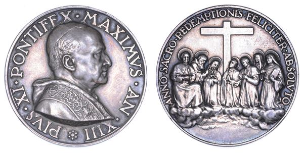 VATICANO. PIO XI (Achille Ratti), 1922-1939. Medaglia annuale in argento 1934/A. XIII. Canonizzazioni del 1934.