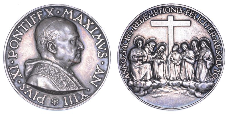 VATICANO. PIO XI (Achille Ratti), 1922-1939. Medaglia annuale in argento 1934/A. XIII. Canonizzazioni del 1934.  - Auction Numismatics - Medals and popes - II - Cambi Casa d'Aste