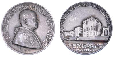 Vaticano. Pio XI (achille Ratti), 1922-1939. Medaglia Annuale in Argento 1938/a. XVII. Fondazione...