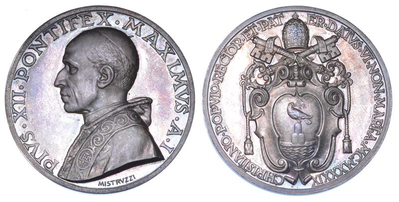 VATICANO. PIO XII (Eugenio Pacelli), 1939-1958. Medaglia 1939/A. I. Elezione al Pontificato.  - Asta Numismatica - Medals and Popes - II - Cambi Casa d'Aste