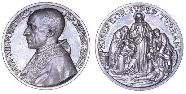 VATICANO. PIO XII (Eugenio Pacelli), 1939-1958. Medaglia annuale in argento 1941/A. III. Invocazioni di Pace.