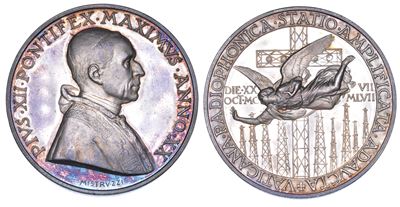 Vaticano. Pio XII (eugenio Pacelli), 1939-1958. Medaglia Annuale in Argento 1958/a. XX. Ampliamen...