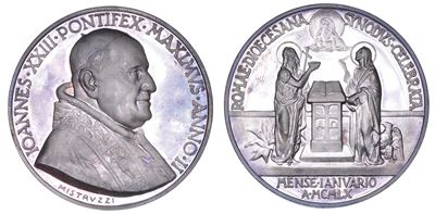 Vaticano. Giovanni XXIII (angelo Giuseppe Roncalli), 1958-1963. Medaglia Straordinaria in Argento...