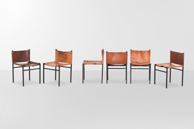 Paolo Tilche : Set di sei sedie mod. Rea  - Auction Design Lab - Cambi Casa d'Aste