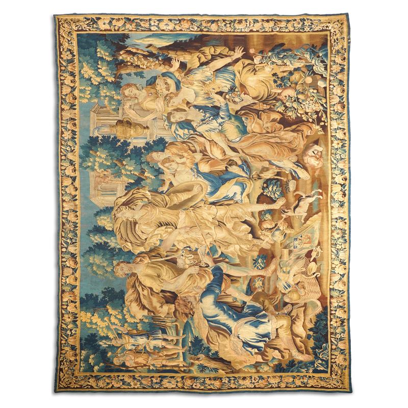 Arazzo manifattura di Aubusson, Francia XVII secolo  - Auction Antique carpets from the collection of Manlio and Raoul Cabib - Cambi Casa d'Aste