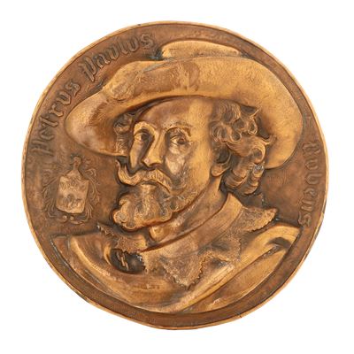 Placca in Rame Raffigurante Volto di Rubens, XIX Secolo