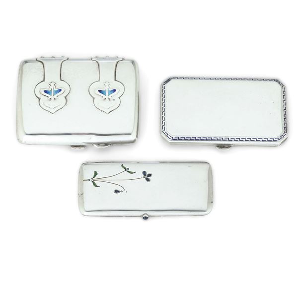 Tre portasigarette, uno Inghilterra, uno Germania e uno Impero austroungarico. Inizi XX secolo 