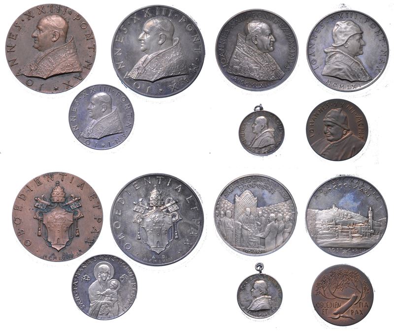 VATICANO. GIOVANNI XXIII (Angelo Giuseppe Roncalli), 1958-1963. Lotto di sette medaglie.  - Auction Numismatics - Medals and popes - II - Cambi Casa d'Aste