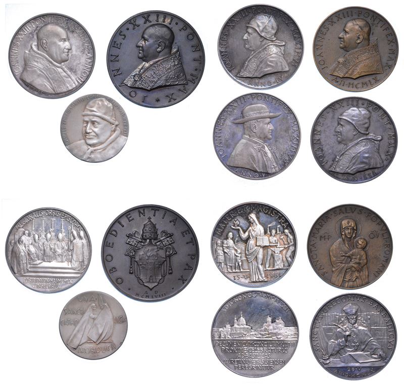 VATICANO. GIOVANNI XXIII (Angelo Giuseppe Roncalli), 1958-1963. Lotto di sette medaglie.  - Auction Numismatics - Medals and popes - II - Cambi Casa d'Aste
