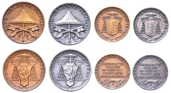 VATICANO. SEDE VACANTE 1958. Lotto di quattro medaglie.