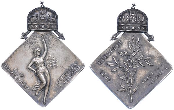 UNGHERIA. FRANZ JOSEPH, 1848-1916. Medaglia in bronzo argentato 1899.